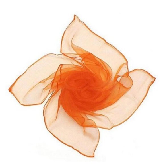 Orange Pinup Nylon chiffon head scarf rockabilly Pinup - Picture 3 of 4
